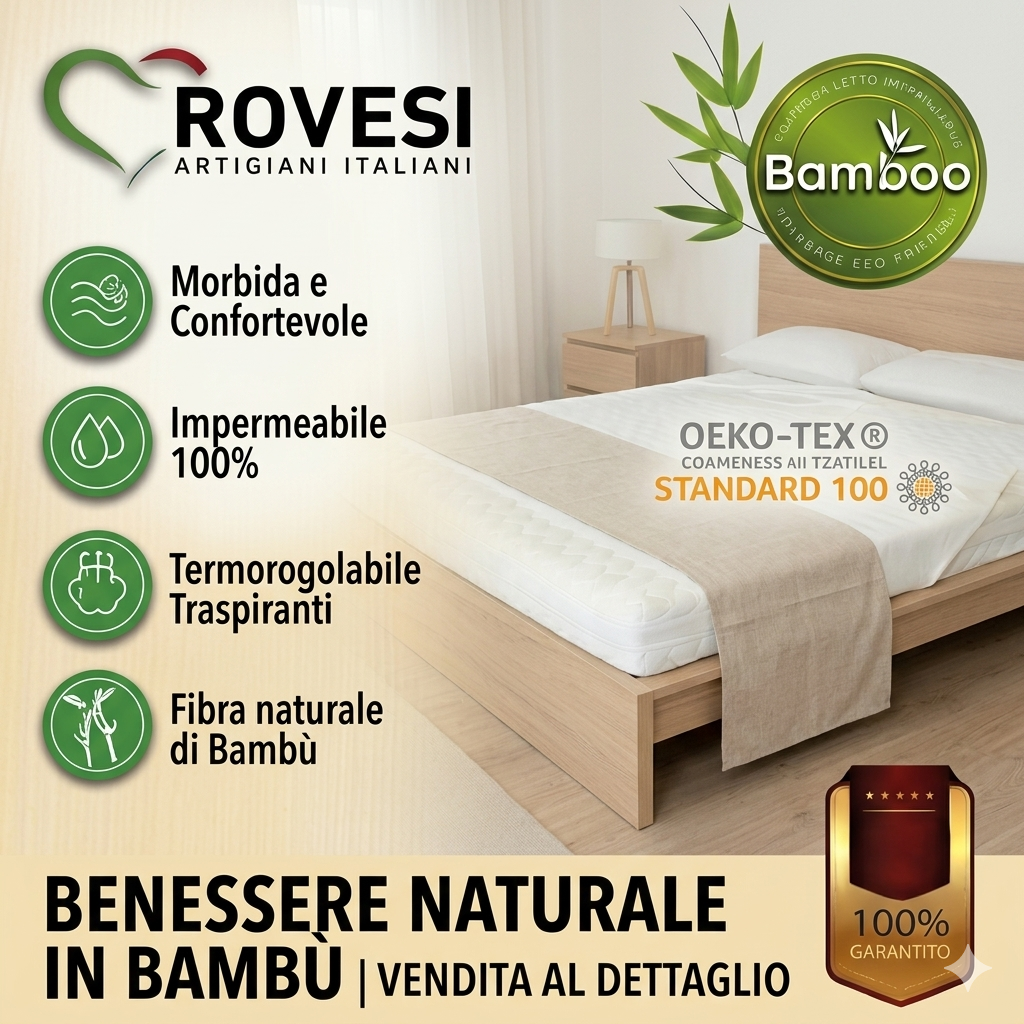 VENDITA AL DETTAGLIO - Traversa Letto Lavabile in Bambù | Antibatterica Naturale | ROVESI