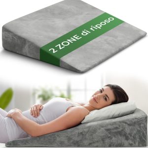 Cuscino a Cuneo WELL B4 – Sostegno Antireflusso e Gambe in Memory Foam